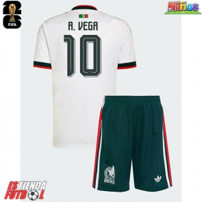México Alexis Vega #10 Segunda Equipación Niños Mundial 2026 Manga Corta (+ Pantalones cortos)